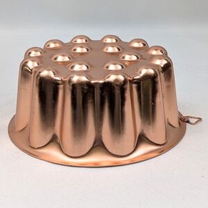 Vintage Copper Dot Jell-O Mold w/Hanging Ring Retro Kitchen Farmhouse Cottage